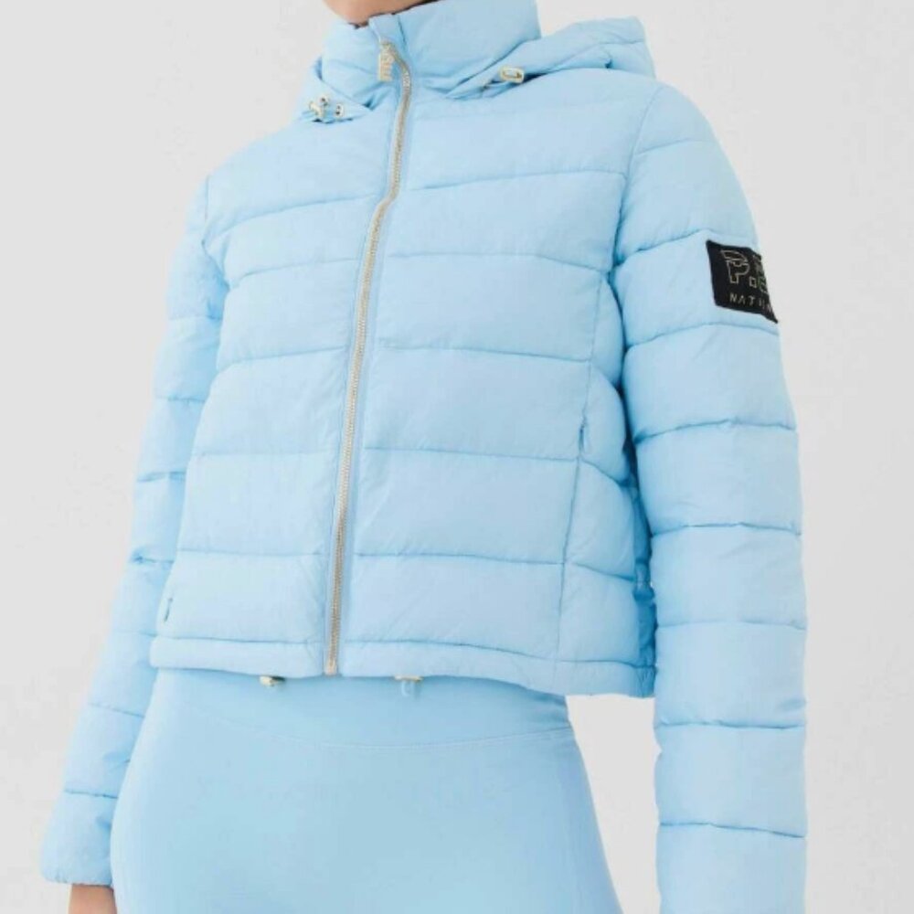 P.E Nation Expedition Puffer Jacket - Hooded - Size Small - Summer Sky Blue